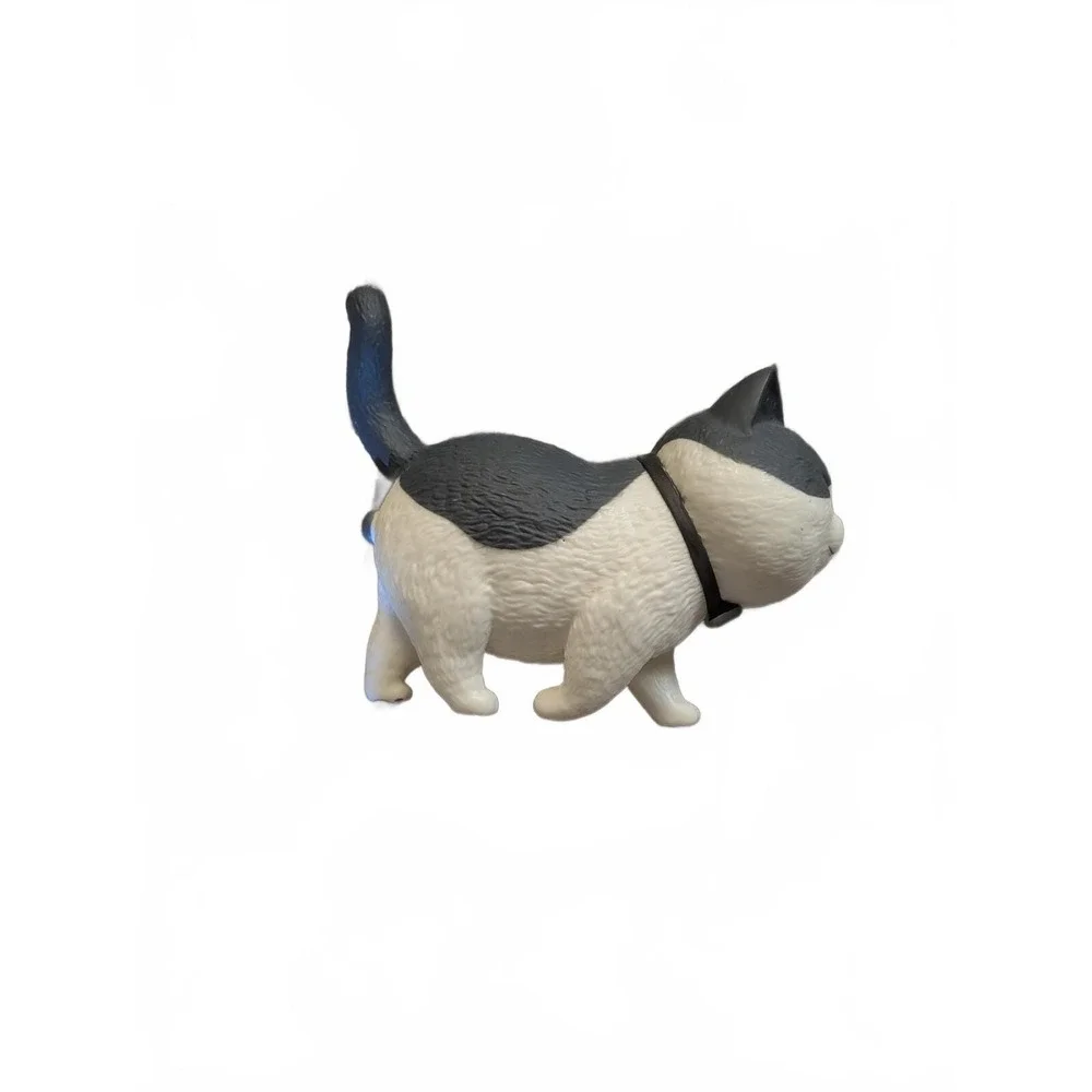 RARE ACTOYS Nekotama Ver.1.5 Ohirune Series Japanese Gray and White Cat Figurine